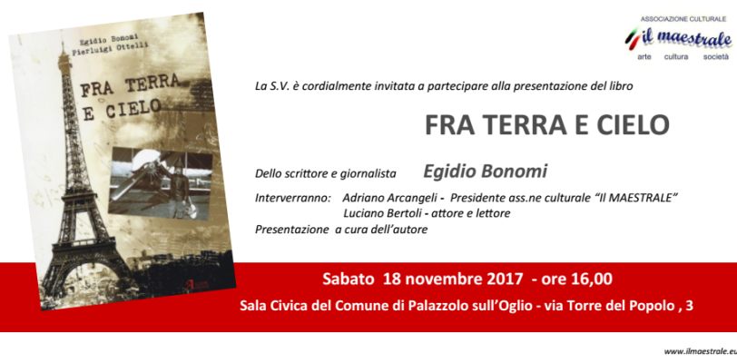 Invito alla presentazione del libro di Egidio Bonomi