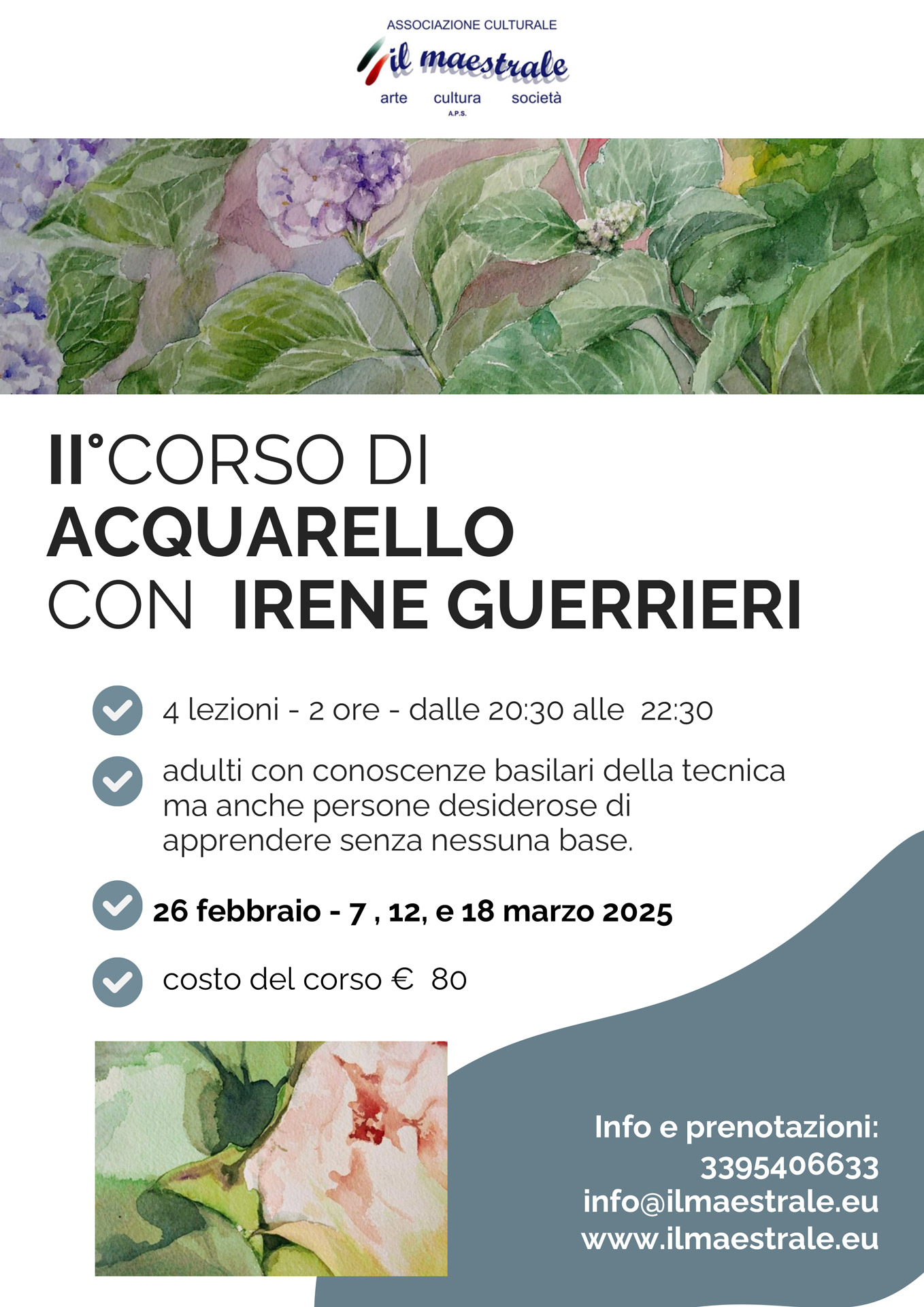 Secondo Corso di acquerello con  IRENE GUERRIERI